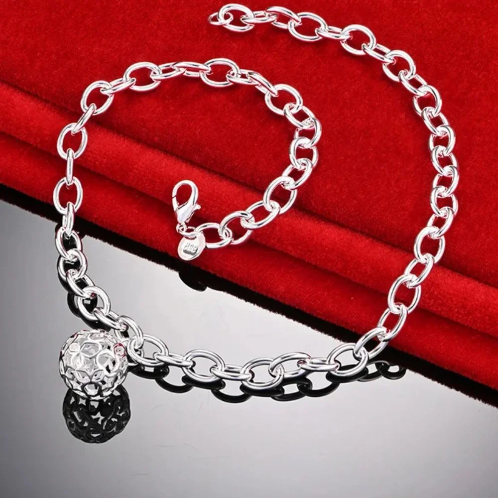 18 Inch O-Ring Chain With Hollowed & Carved Ball